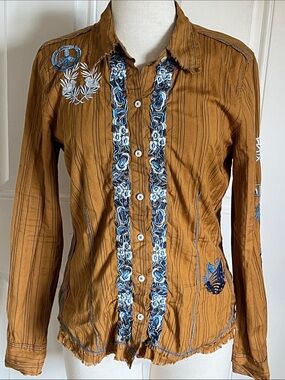 Johnny Was 3 J Workshop Vintage Button Down Top